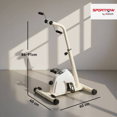SPORTNOW Seated Pedal Exerciser with Dual Massage and Adjustable Height 