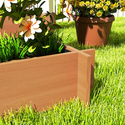 Outsunny 3 Tier Garden Planters with Trellis for Vine Climbing, Wooden Raised Beds, 95x95x110cm, Brown 