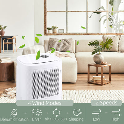 HOMCOM 10L/Day 2200ML Portable Quiet Dehumidifier with WiFi Smart App Control, Electric Moisture Air Dehumidifier for Home Laundry Basement 