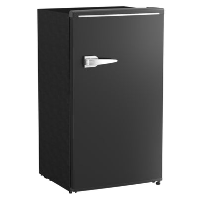 HOMCOM Under Counter Fridge, 85L Small Retro Refrigerator with Chiller Box, Adjustable Thermostat, Glass Shelves, Black 