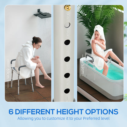 HOMCOM 57-69cm Aluminium Frame Bath Seat 