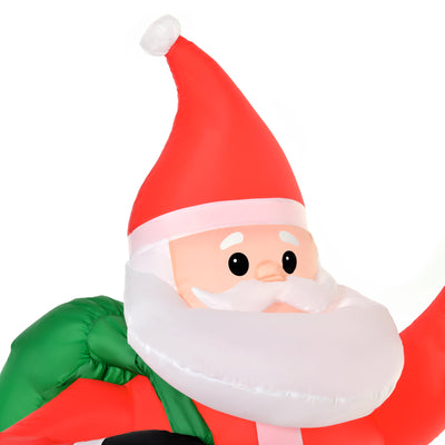 HOMCOM 8ft Christmas Inflatable Santa Holiday Yard Decoration with LED Lights, Indoor Outdoor Lawn Blow Up Decor 