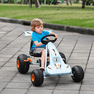 HOMCOM Kids Children Pedal Go Kart Manual Ride On Car w/ Brake Gears Steering Wheel Adjustable Seat Outdoor Fun Vehicle 97 x 66 x 59 cm 