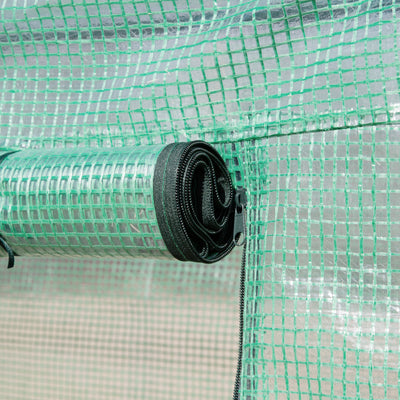 Outsunny Walk-in Polytunnel Greenhouse Green House with Roll-up Sidewalls, UV-resistant PE Cover, 3 x 2 x 2m, Green 