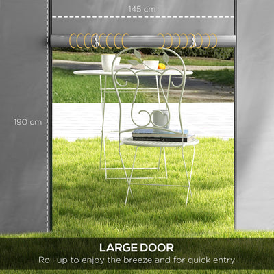 Outsunny Gazebo Side Panels, 2 Pack Sides Replacement, for 3x3(m) or 3x6m Pop Up Gazebo, with Windows and Doors, Light Grey 