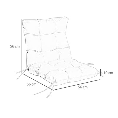 Outsunny Garden Back Chair Cushion, Comfortable Patio Seat Cushion Pad with Backrest for Outdoor & Indoor Use, Light Grey 