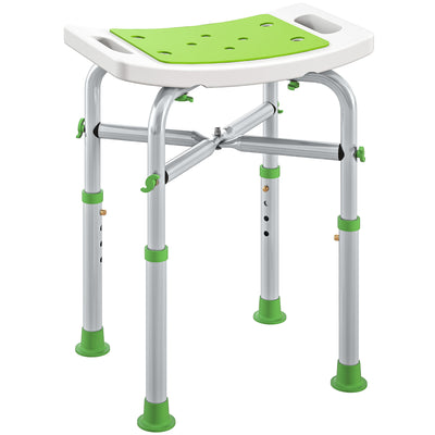 HOMCOM 44-51.5cm Aluminium Frame Shower/Bath Stool - Green 