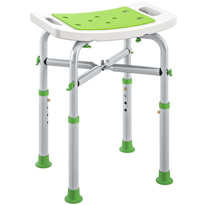 HOMCOM 44-51.5cm Aluminium Frame Shower/Bath Stool - Green