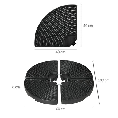 Outsunny 52kg Four-Piece Fillable Cantilever Parasol Weight Set 