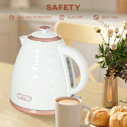 HOMCOM 3kW Rapid Boil Honeycomb Kettle - Cream