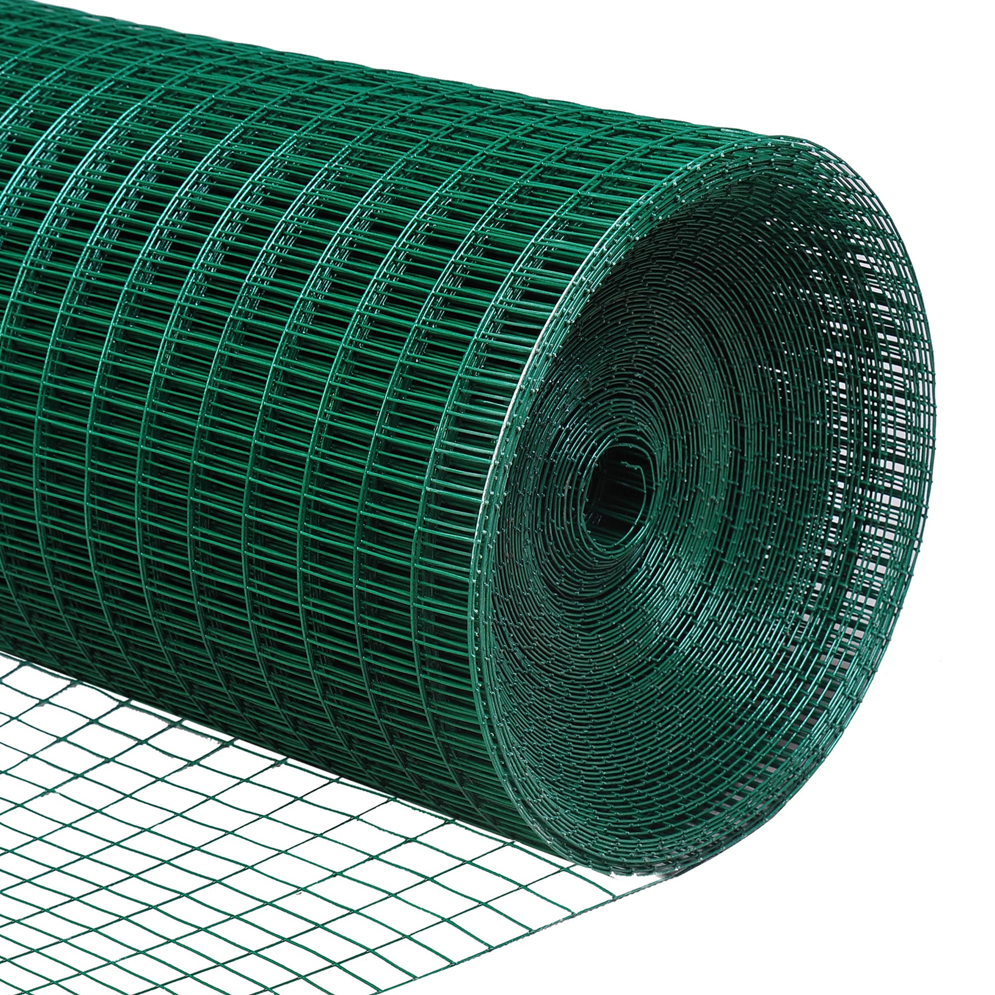 Pawhut PVC Coated Welded Wire Mesh Fencing Chicken Poultry Aviary Fence Run Hutch Pet Rabbit 30m Dark Green 