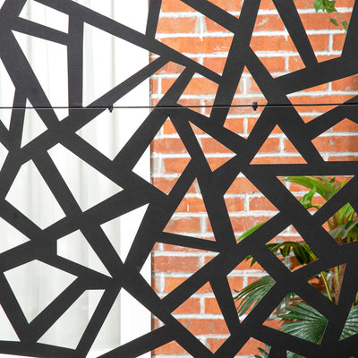 Outsunny Freestanding Garden Partition Screen Metal Decorative Outdoor Divider with Expansion Screws for Garden Patio Deck 