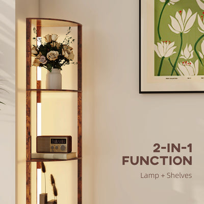 HOMCOM Three-Tier Corner Floor Lamp 
