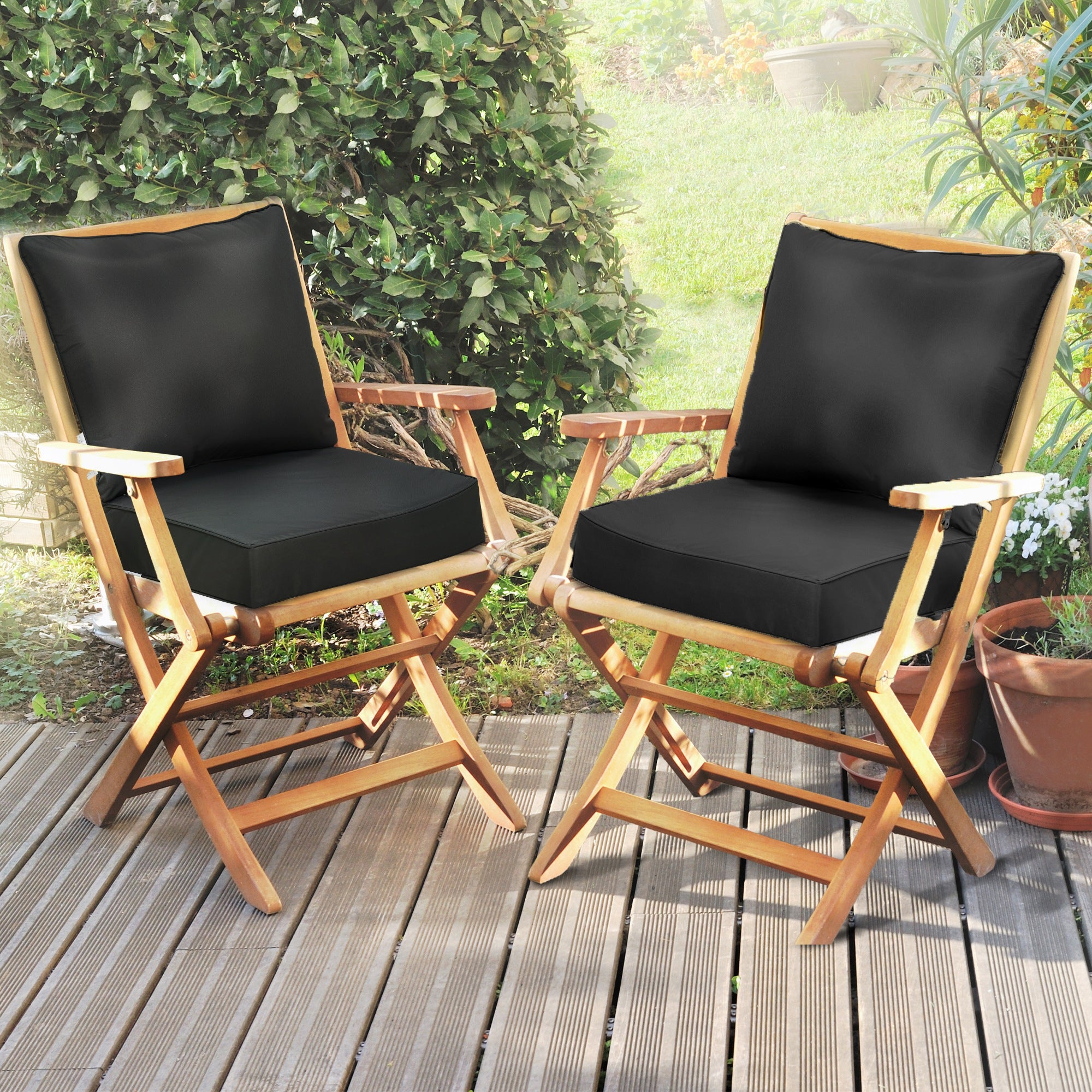 Outsunny 4 Pcs Outdoor Seat and Back Cushion Set Patio Deep Seating Chair Replacement Cushion 