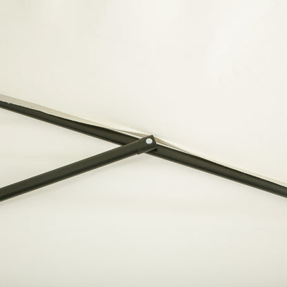 Outsunny Balcony Half Parasol Semi Round Umbrella Patio Crank Handle (2.3 m, Beige)- NO BASE INCLUDED 