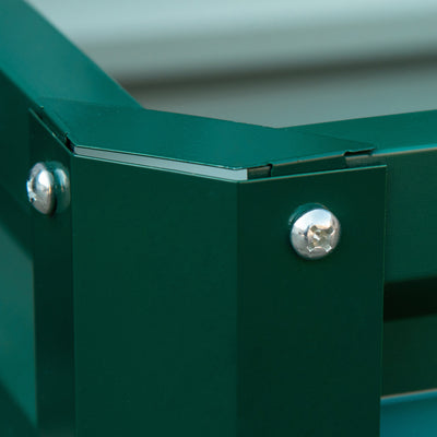 Outsunny Set of Two 60 x 60cm Steel Planter Boxes - Green 