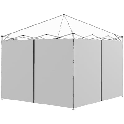 Outsunny Set of Two 3 x 3(m) Replacement Zipped Gazebo Walls - Grey 
