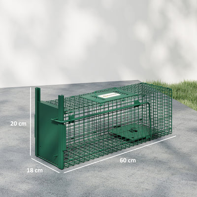 Outsunny Metal Rat Trap with Single Door, for Small Animals, Dark Green 