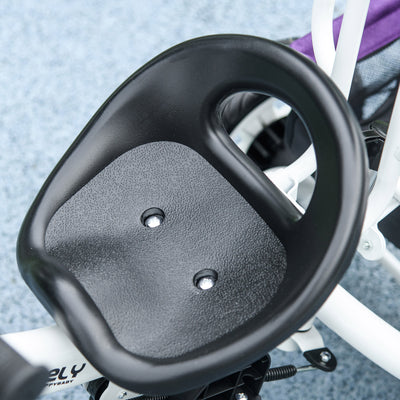 HOMCOM 6 in 1 Kids Trike Push Bike w/ Push Handle, Canopy, 5-point Safety Belt, Storage, Footrest, Brake, for 1-5 Years, Purple 