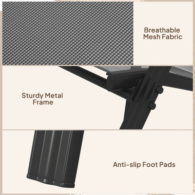 Outsunny Set of Four Stackable Mesh Seat Chairs - Black 