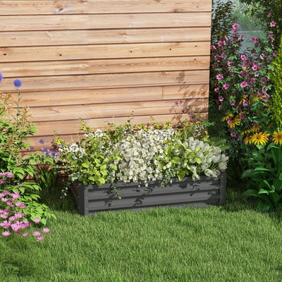 Outsunny Raised Beds for Garden, Galvanised Outdoor Planters for Herbs and Vegetables, for Patio, Garden, Balcony, Light Grey 