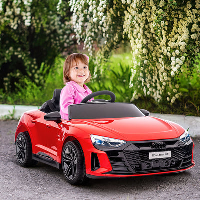 HOMCOM Audi Licensed 12V Kids Electric Ride-On, with Remote Control, Suspension System, Lights, Music, Motor - Red 