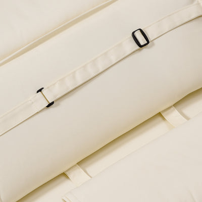 Outsunny Garden Sun Lounger Cushion Replacement Thick Sunbed Reclining Chair Relaxer Pad with Pillow - Cream White 