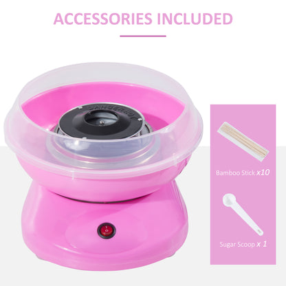 HOMCOM Candy Floss Machine Electric Cotton Candy Maker Gadgetry 450W (Pink) 