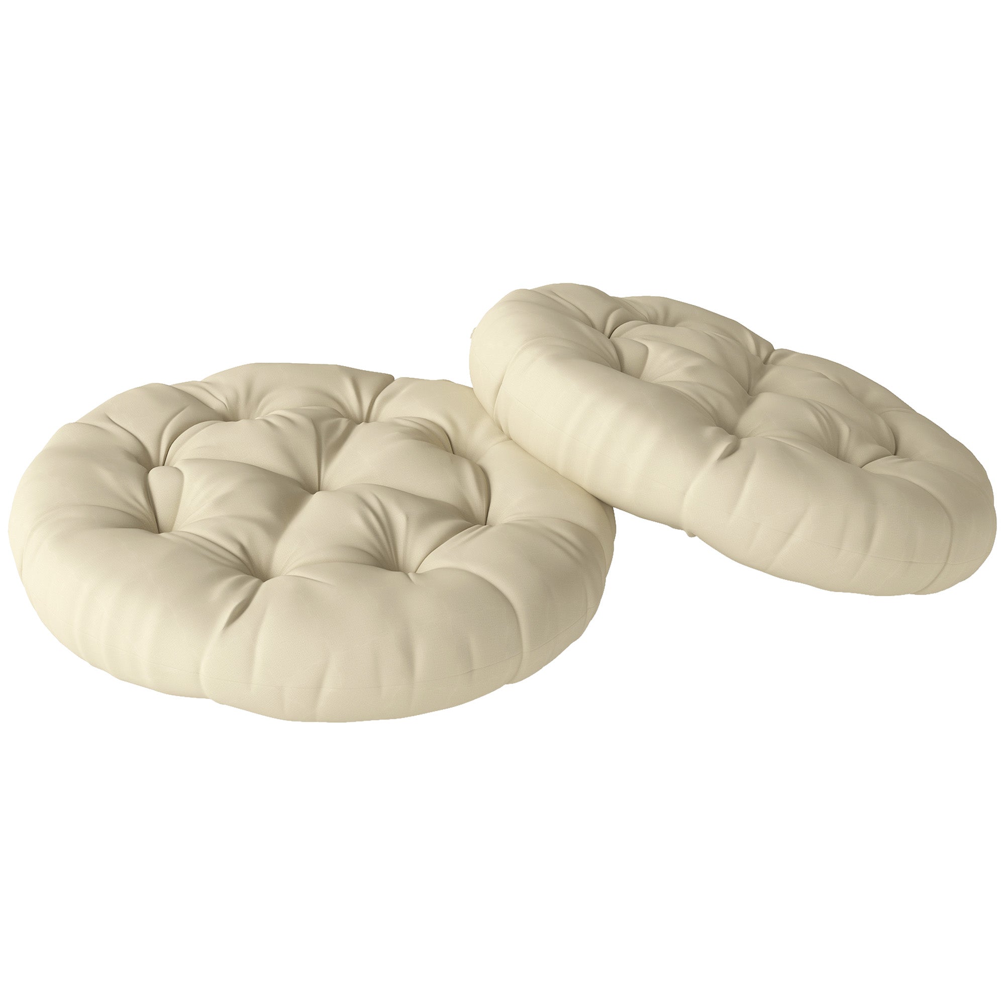 Outsunny Set of Two Φ60cm Outdoor Cushions - Beige 