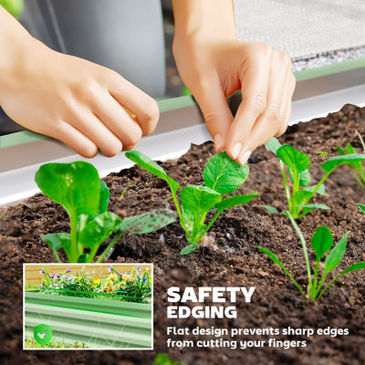 Outsunny Set of Two 110 x 50cm Steel Planter Boxes -  Light Green 