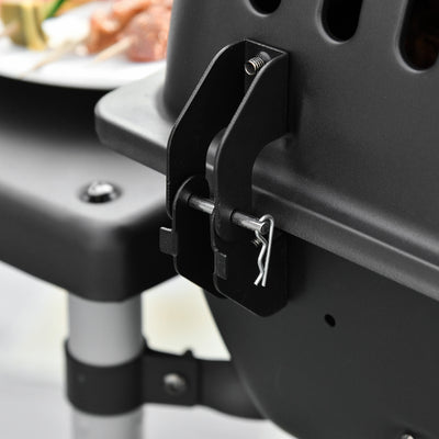 Outsunny 2 Burner Gas BBQ Trolley with Lid, 5.6 kW Gas Barbecue Grill with Wheels, Side Shelves, Black 
