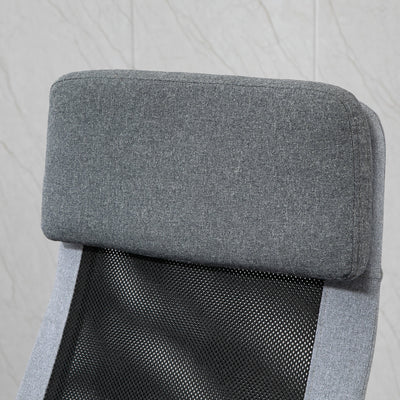 Vinsetto Office Chair, Ergonomic Desk Chair, High Back Computer Chair with Adjustable Height, Swivel Rolling Wheels, Mesh Back and Linen-Feel Fabric Seat for Home and Study, Grey 