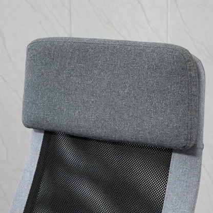 Vinsetto Office Chair, Ergonomic Desk Chair, High Back Computer Chair with Adjustable Height, Swivel Rolling Wheels, Mesh Back and Linen-Feel Fabric Seat for Home and Study, Grey 