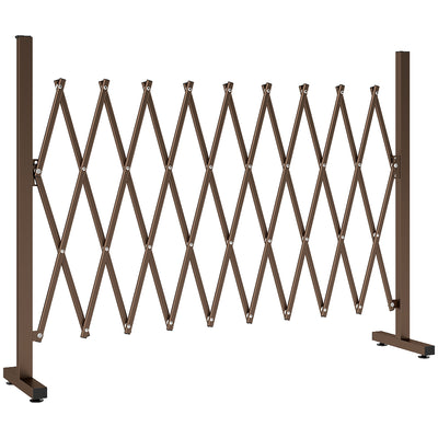 Outsunny Expanding Trellis Fence, Freestanding Movable Fence, Foldable Garden Screen Panel, 250 x 103.5 cm, Dark Brown 