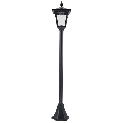 Outsunny Outdoor Garden Solar Post Lamp Sensor Dimmable LED Lantern Bollard Pathway 1.6M Tall – Black 