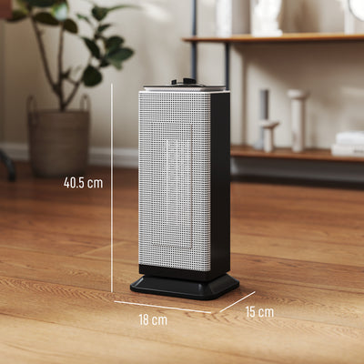 HOMCOM 2000W Ceramic Electric Heater with Fan, Oscillation - Black 