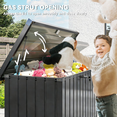 Outsunny 400L Galvanised Steel Garden Storage Box, Black 