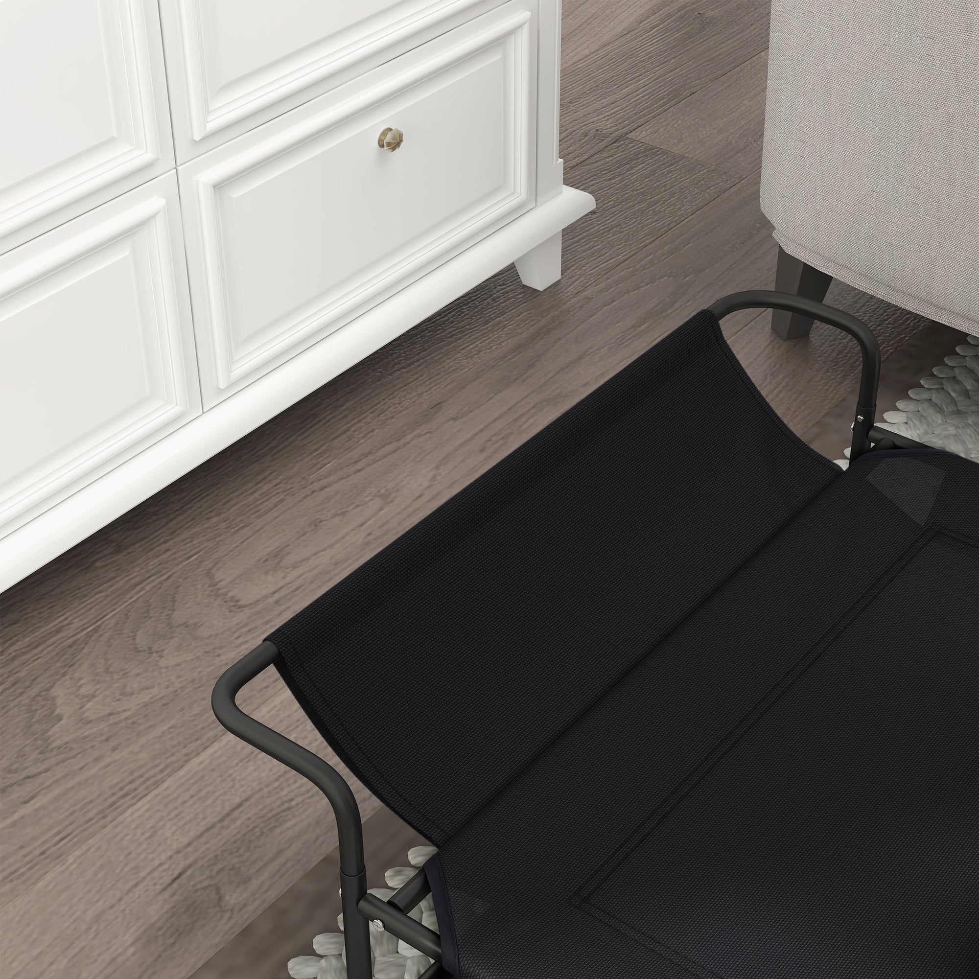 PawHut Raised Pet Bed with Slope Headrest, Washable Breathable Mesh, Foot Pads, for Small, Medium Dogs, 91 x 69 x 29cm