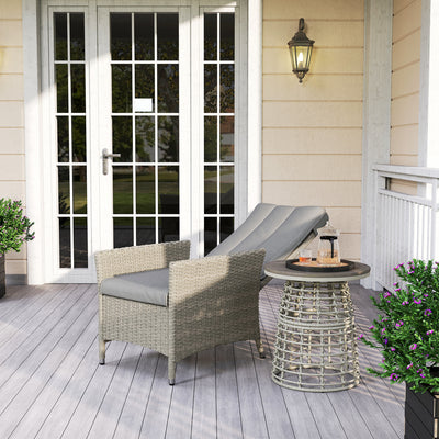 Outsunny 105°-150° Reclining Rattan Chair - Grey 