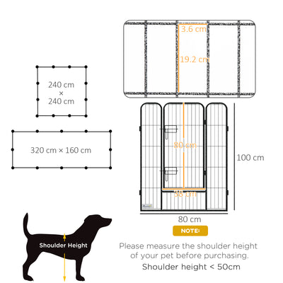 PawHut 12 Panels Heavy Duty Puppy Playpen, for Small Dogs, Indoor and Outdoor Use - Silver 