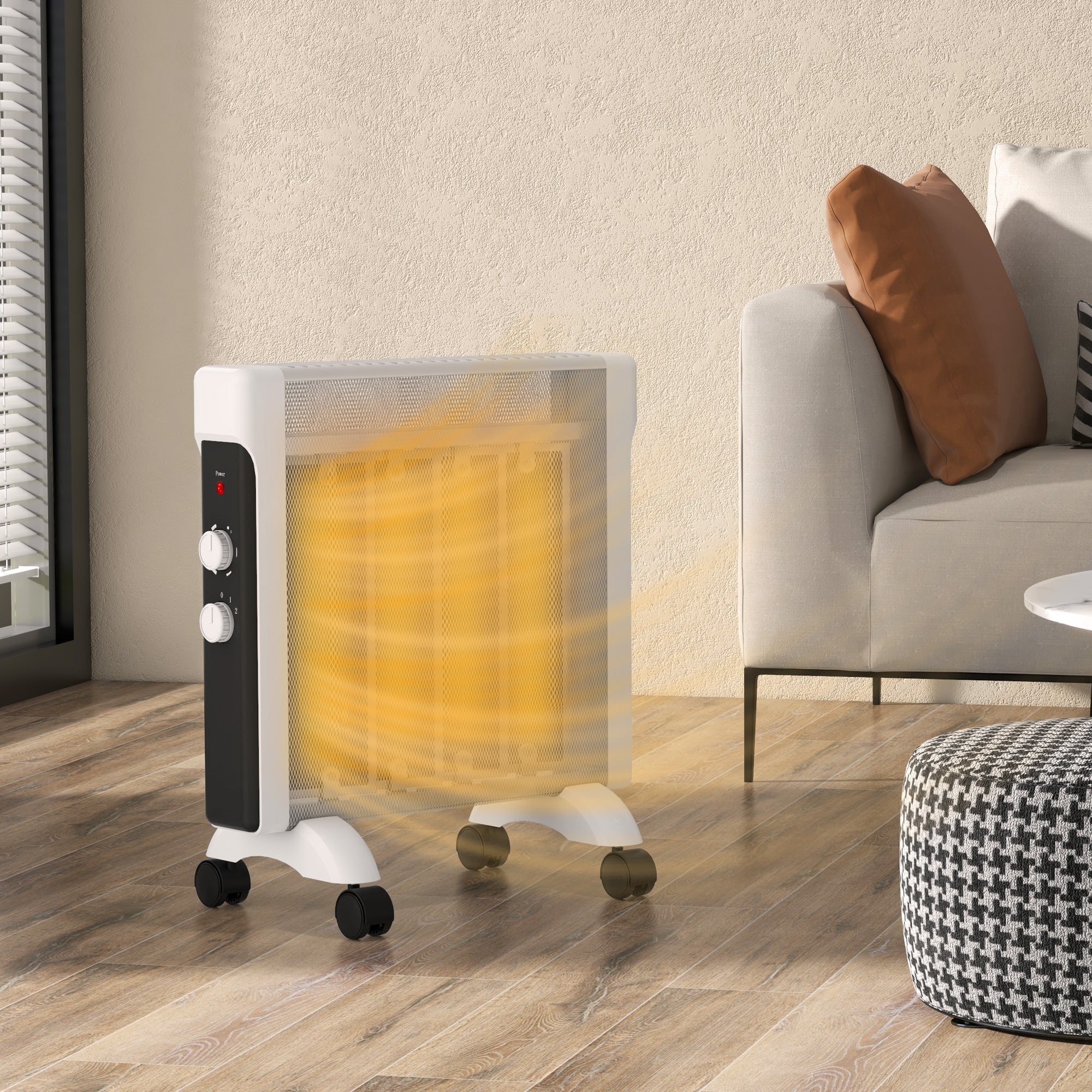 HOMCOM 2kW Electric Heater, 10-45\'e2\'84\'83 Temperature - White