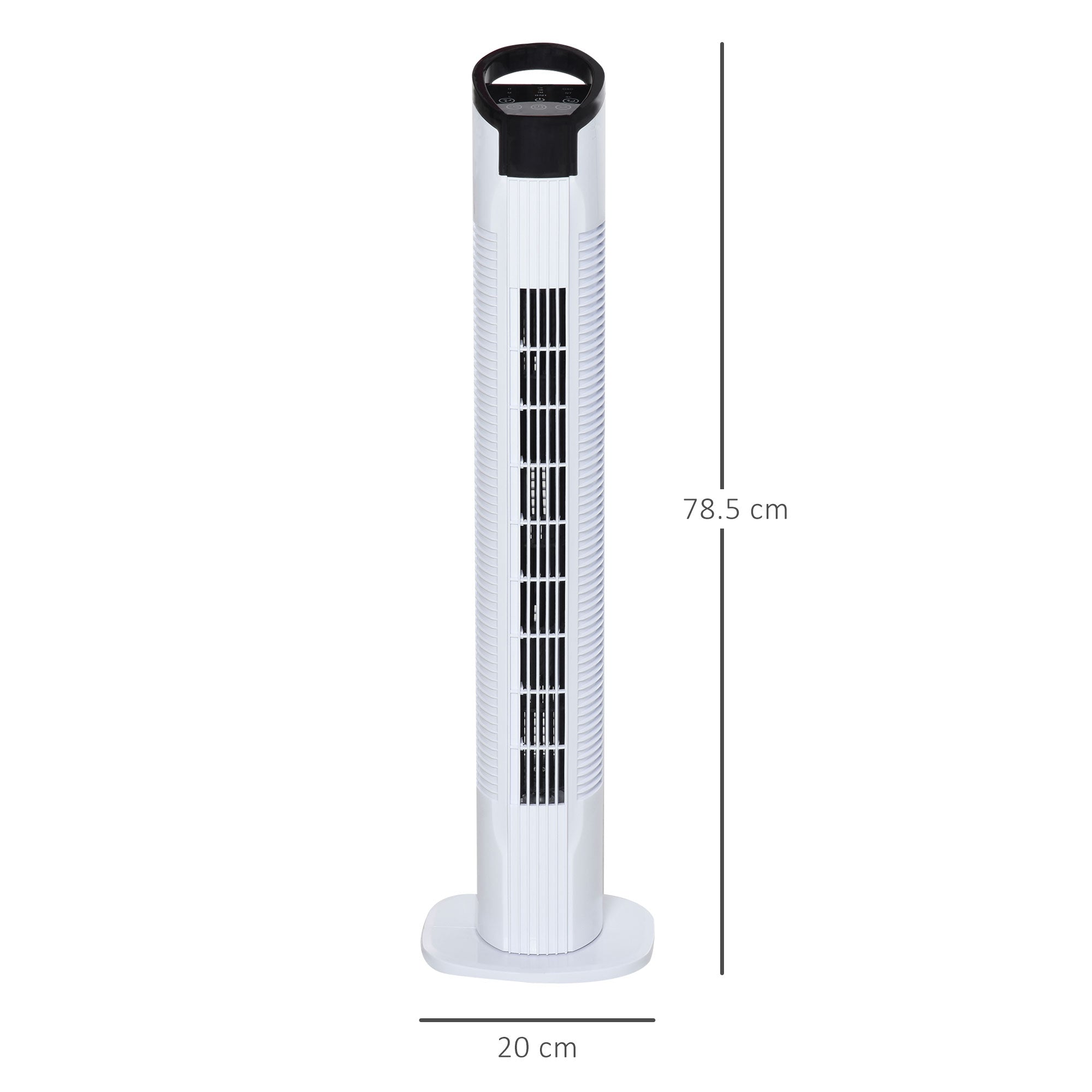 HOMCOM 31" Freestanding Tower Fan, 3 Speed 3 Mode, 7.5H Timer, Oscillating, LED Panel, Remote Control, 31 Inch Standing Fan, White 