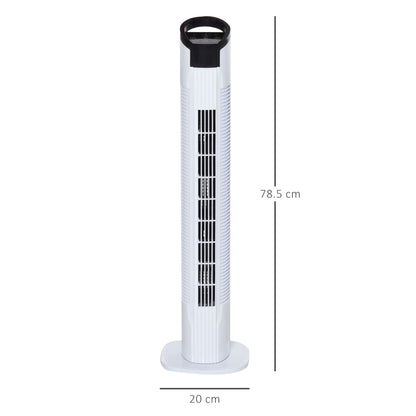 HOMCOM 31" Freestanding Tower Fan, 3 Speed 3 Mode, 7.5H Timer, Oscillating, LED Panel, Remote Control, 31 Inch Standing Fan, White 
