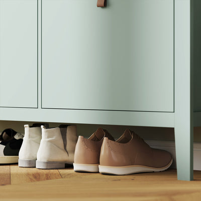 HOMCOM Modern Four-Drawer Shoe Cabinet - Green 