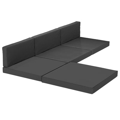 Outsunny 7-Piece Patio Furniture Cushions, Outdoor Loveseat Cushion with Removable Covers for Rattan Furniture, 60x60 cm, Black 