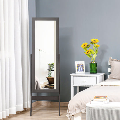 HOMCOM Freestanding Dressing Mirror Bedroom Tall Adjustable Angle 148x47cm Brown 