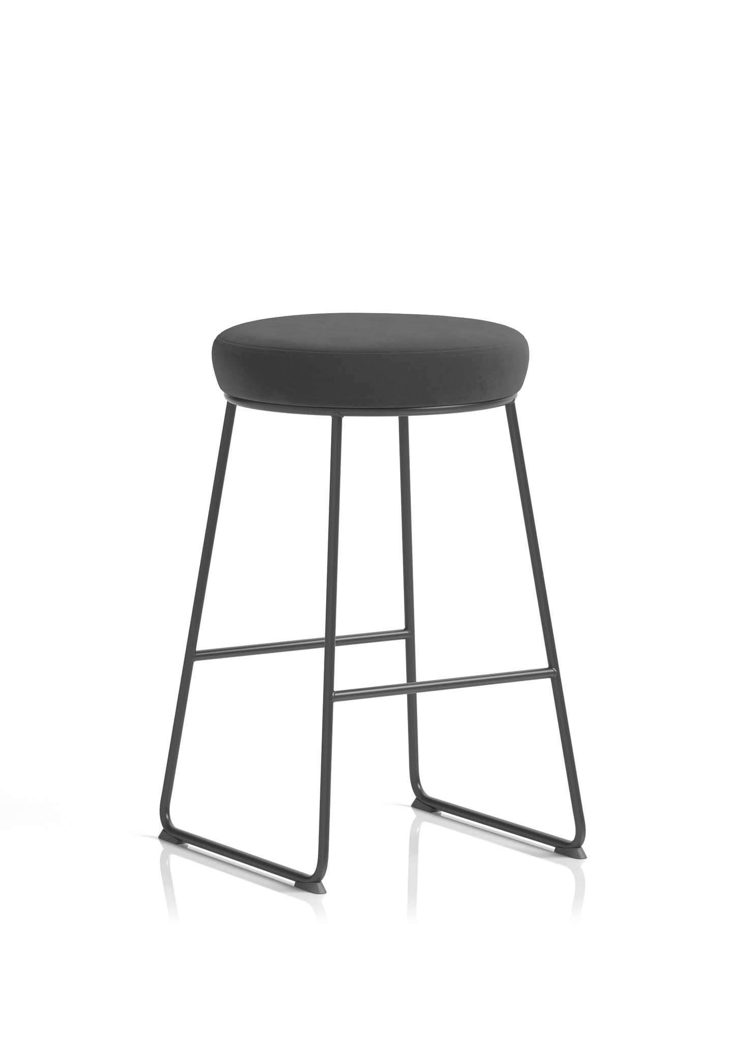 Turin Black Frame Fabric Seat Stool Chair