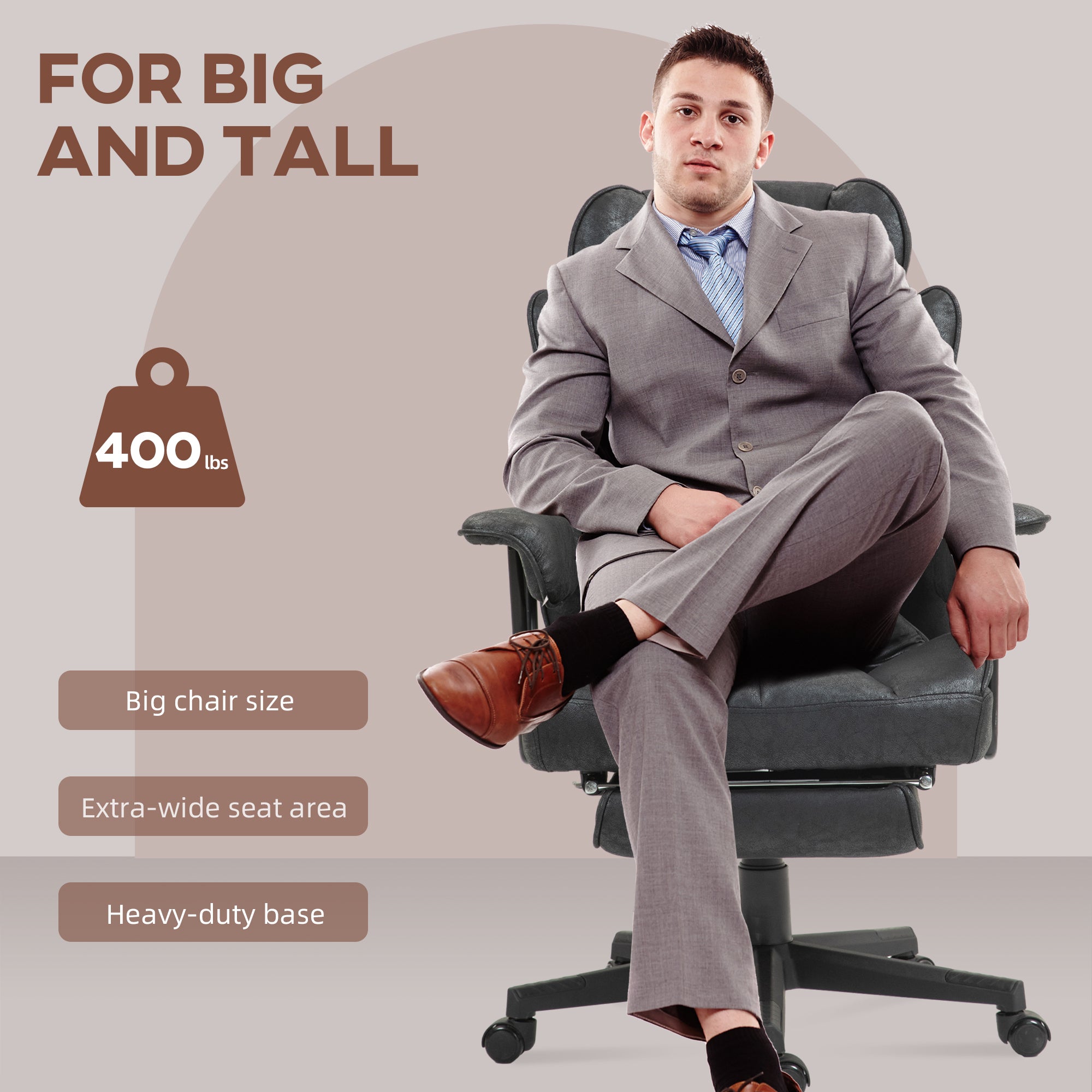 HOMCOM Office Chair with 6 Point Massage and Heat, Ergonomic Desk Chair with Foot Rest, Lumbar Support, Reclining Function and Wide Seat, Height-Adjustable High Back Swivel Rolling for Home, Black