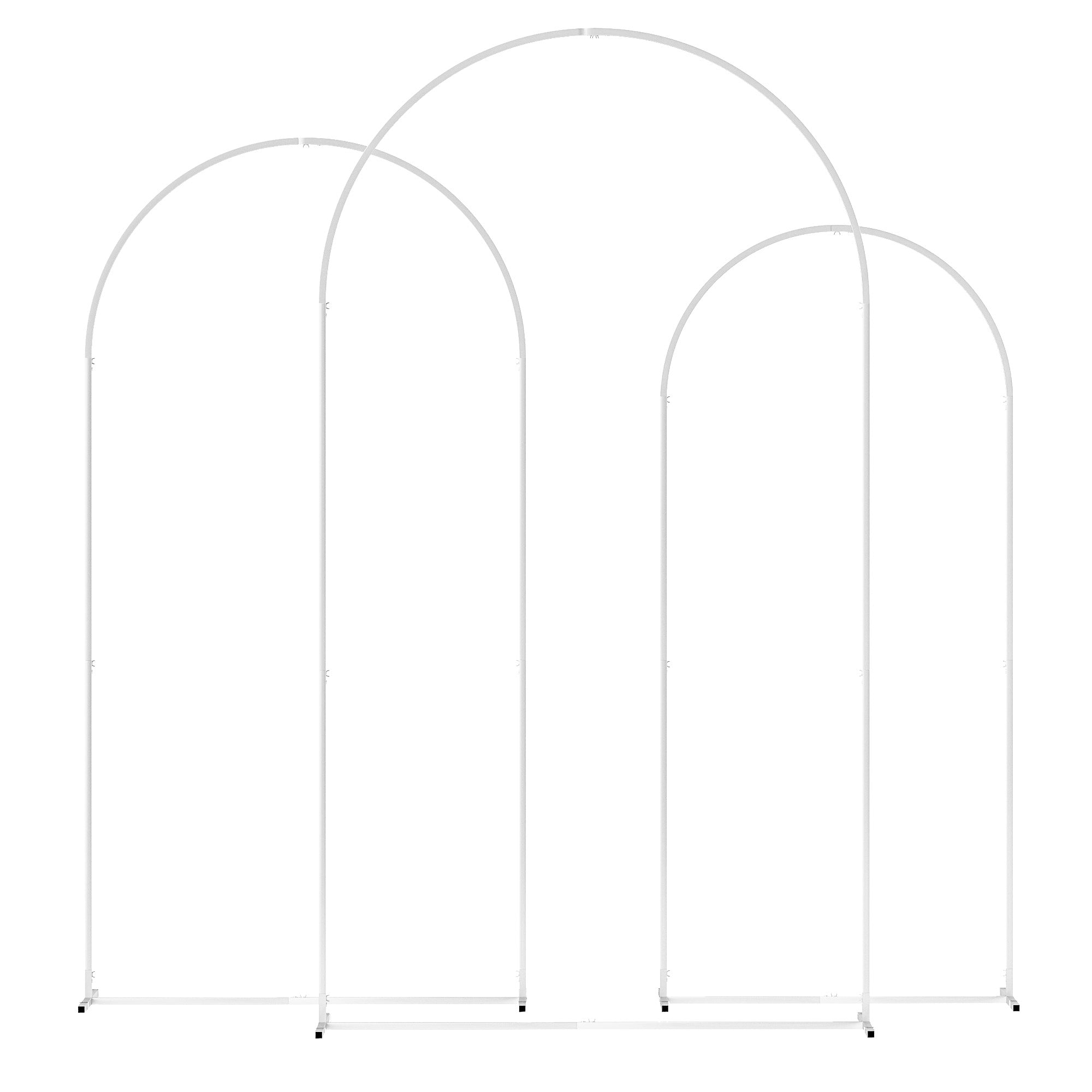 Outsunny Wedding Arch Frame Set, Metal Balloon Arch Stand Set, Balloon Arch Stand Set for Birthday Party, 2.2, 2, 1.8 m White 