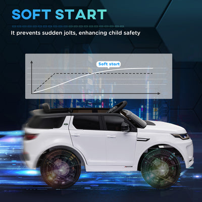 AIYAPLAY Licensed Land Rover Discovery Sport, 12V Kids Ride on Car w/ Remote Control, Lights, Music, Horn, for 3-6 Years, White 